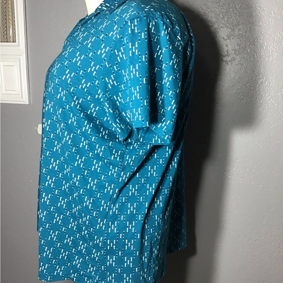 Riders By Lee Women’s Top Size 2X Color Blue/White Short Sleeve 100% Cotton. - Picture 6 of 12